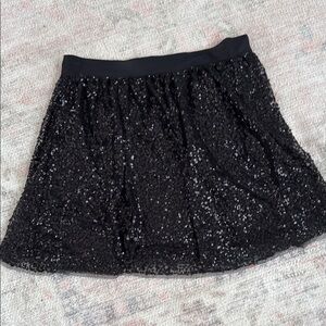 Elegant Black Sequin Skirt